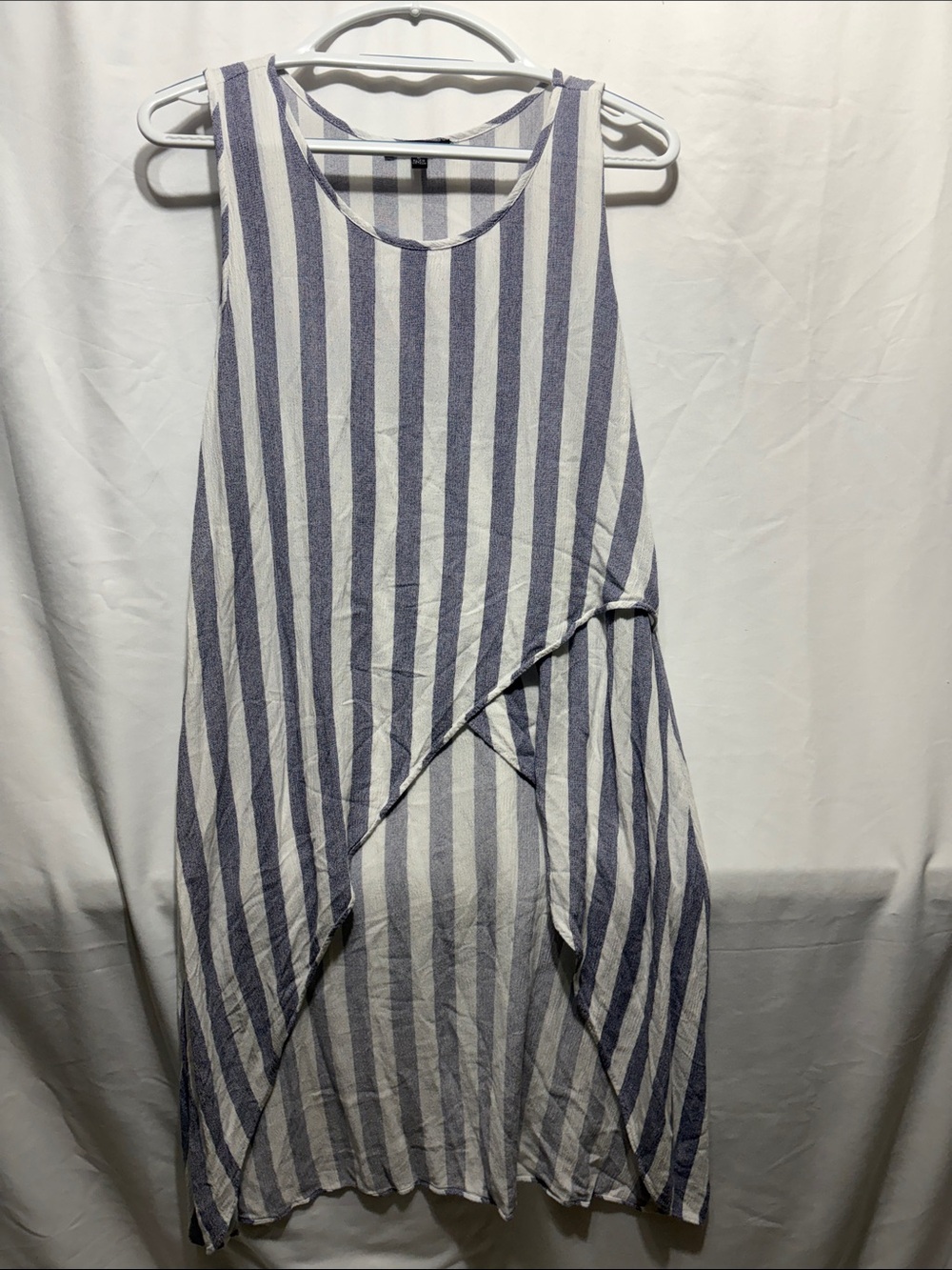 Moa Moa Blue and White Striped Sleeveless Tank Dress